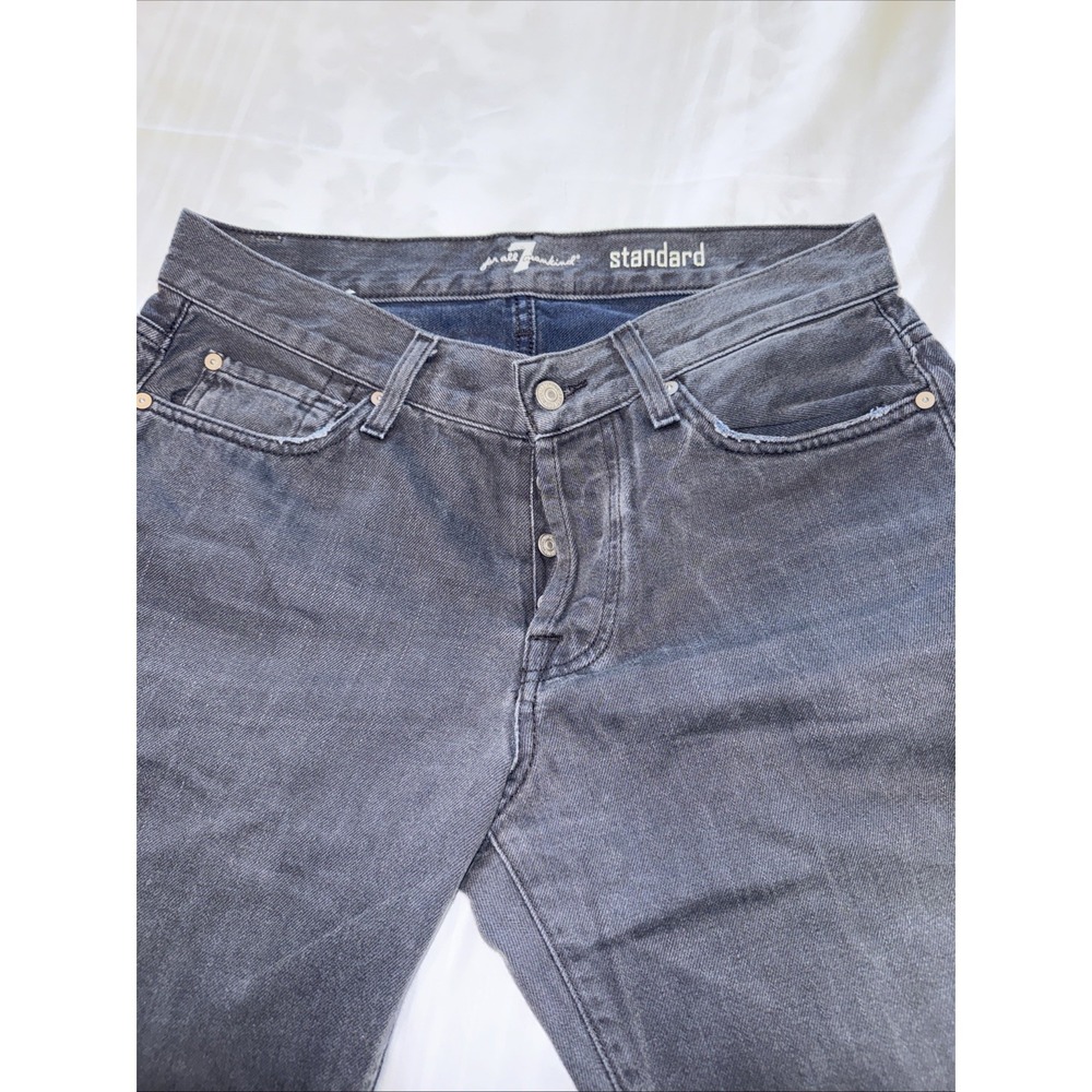7 For All Mankind Jeans Mens 32x32 Gray Standard Straight Button Fly Cotton